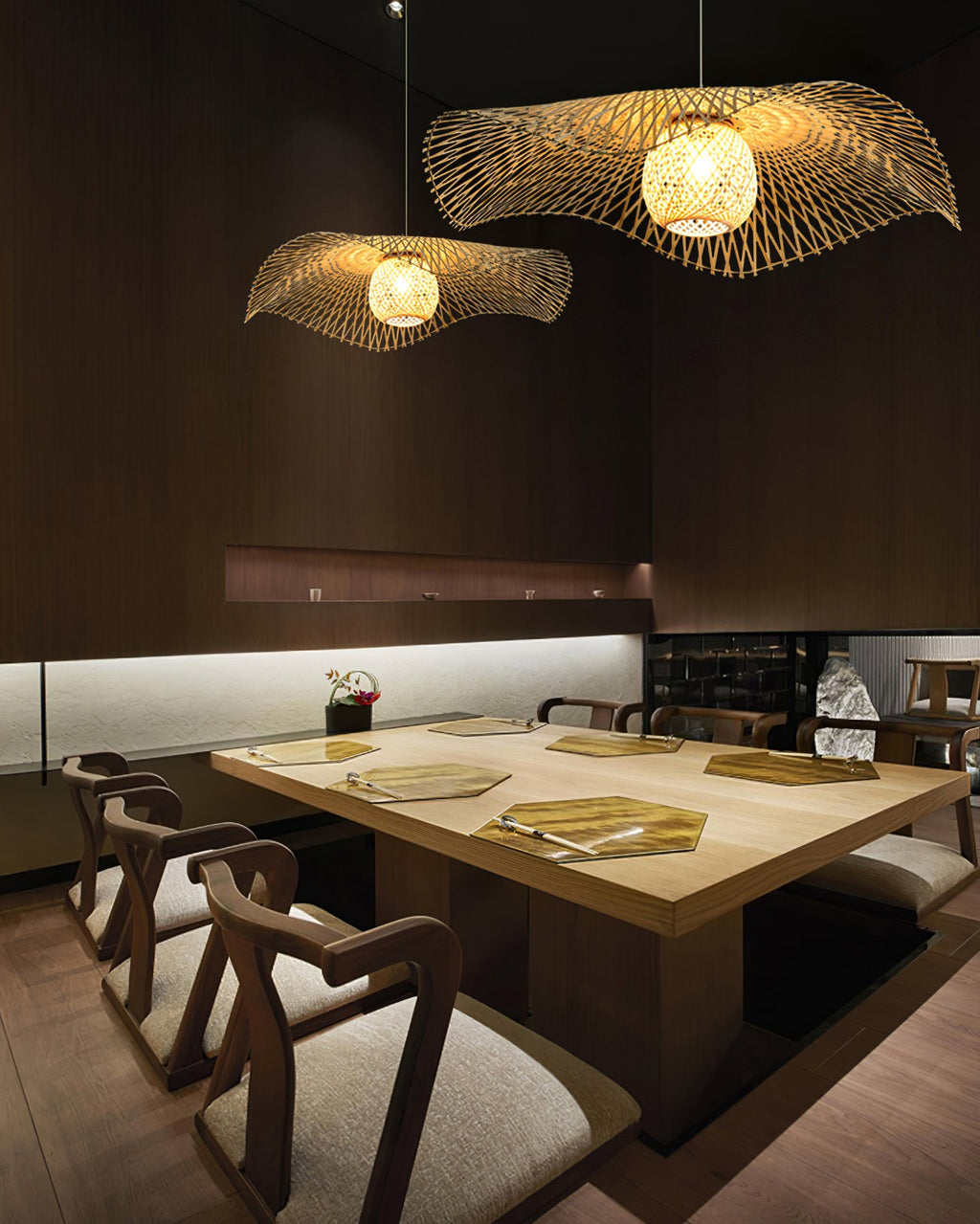 Bamboo Lotus Leaf Plug In Pendant Lamp