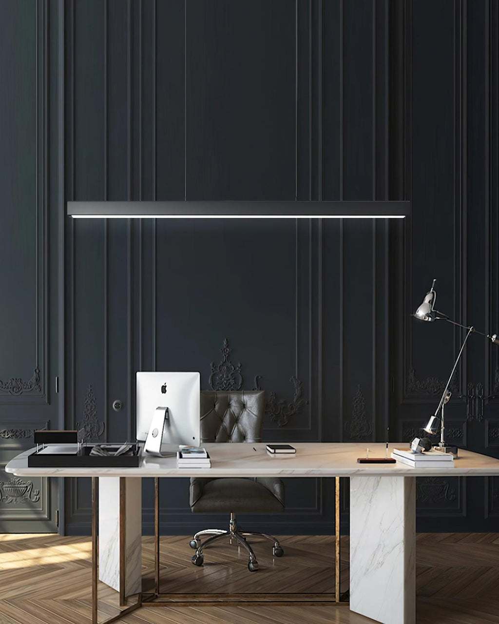 Black Linear Pendant Lamp