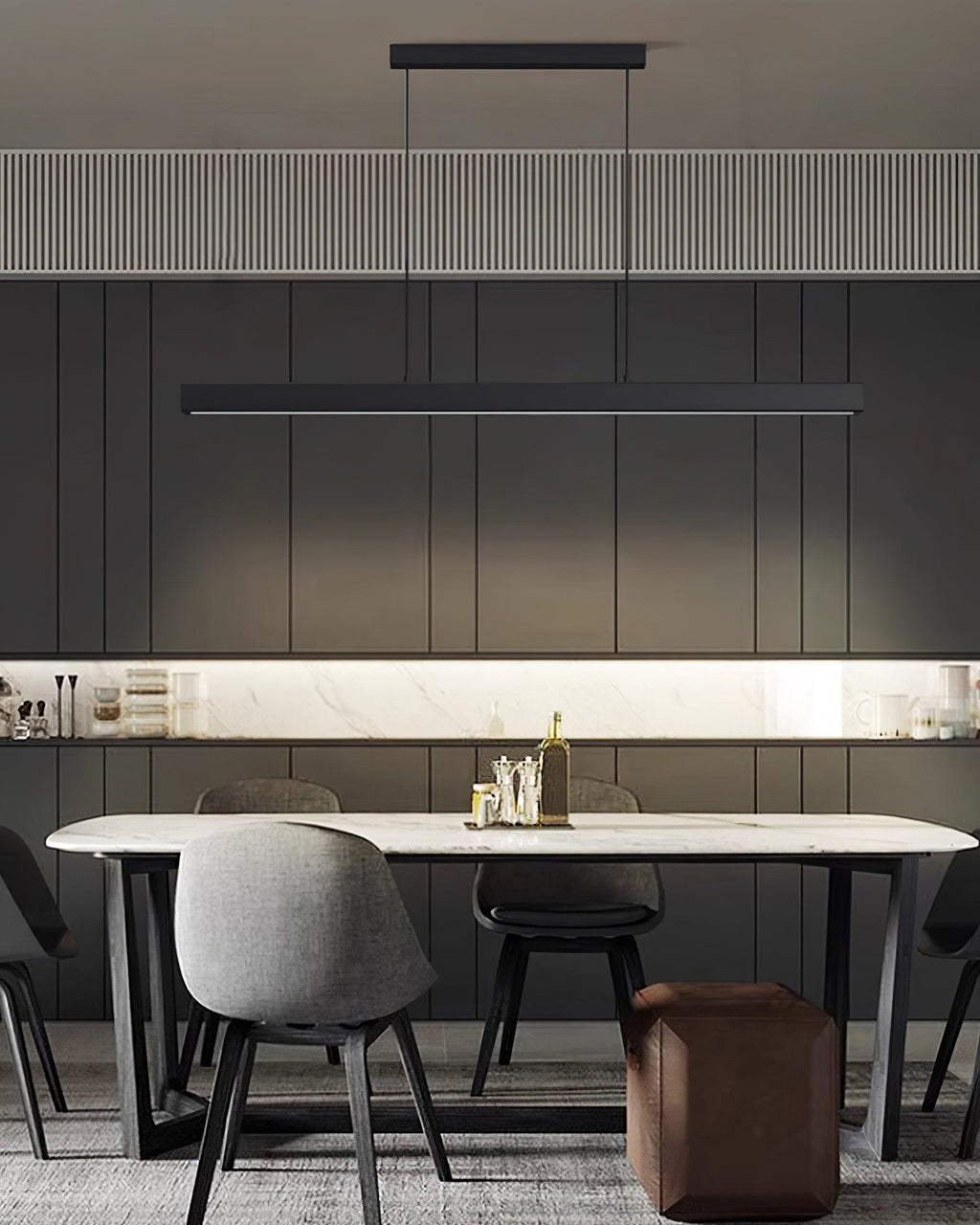 Black Linear Pendant Lamp