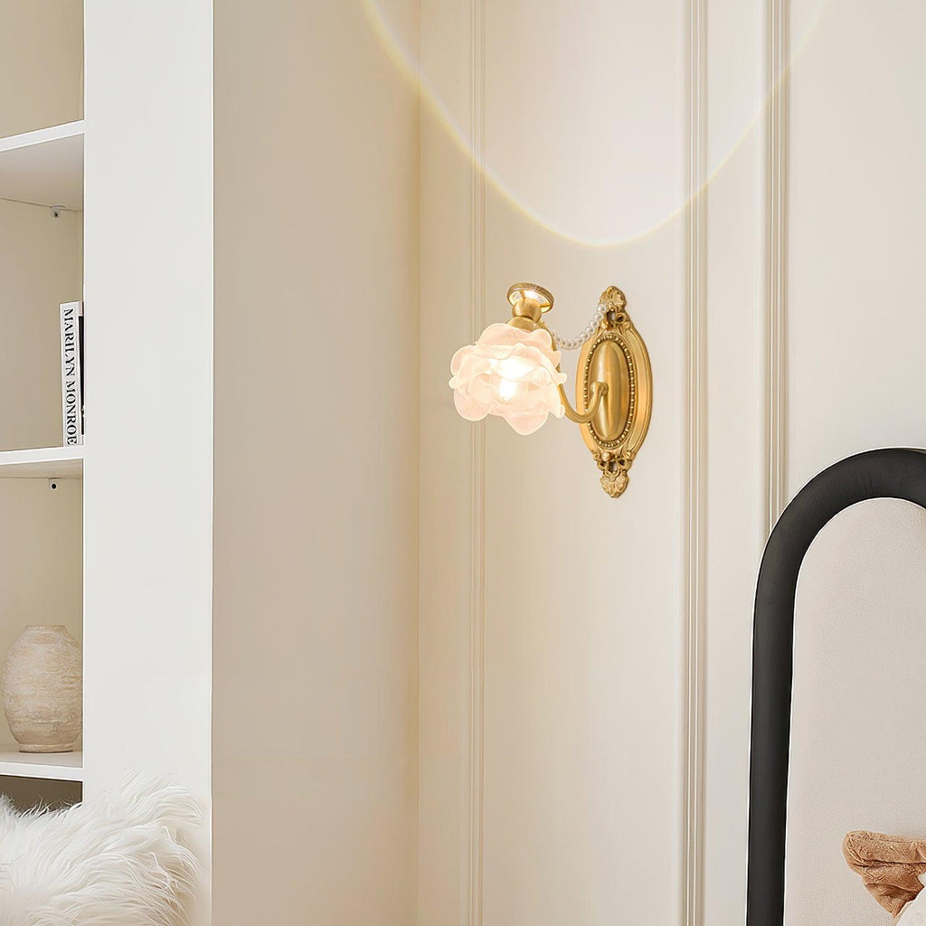 Brass Floral Wall Lamp
