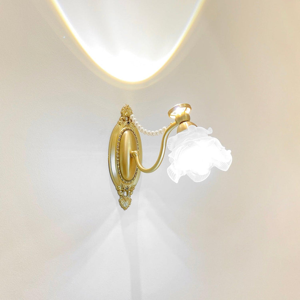 Brass Floral Wall Lamp