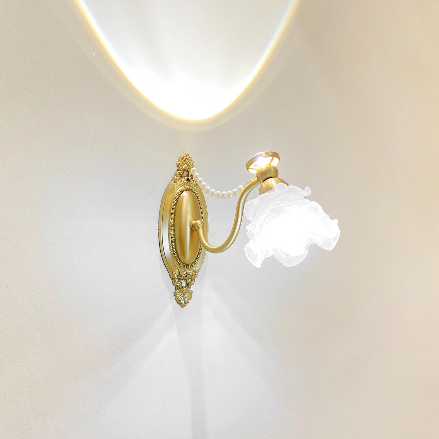 Brass Floral Wall Lamp