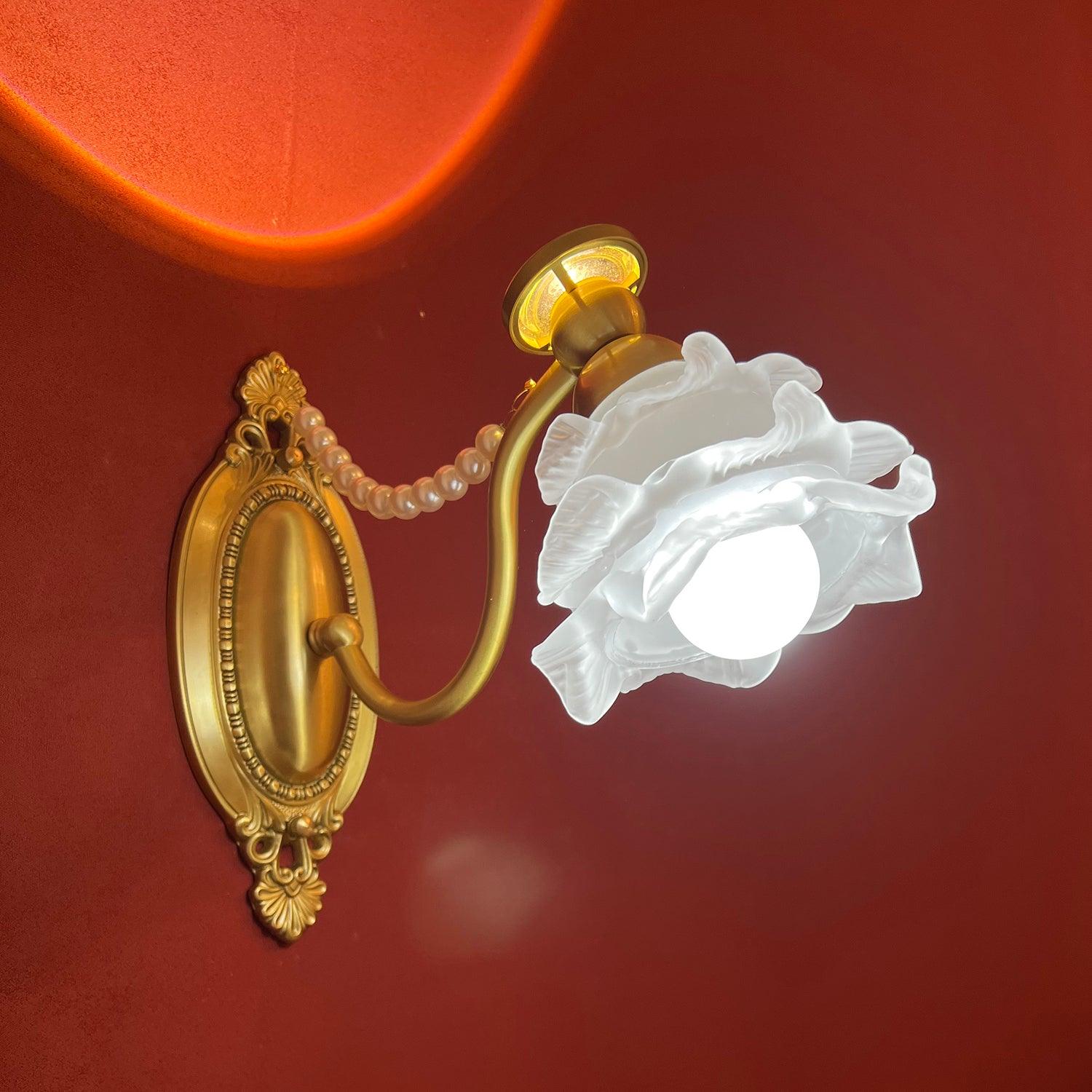 Brass Floral Wall Lamp