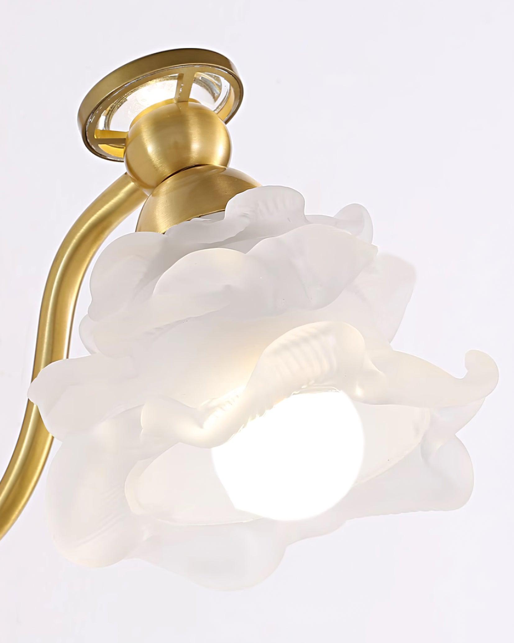 Brass Floral Wall Lamp