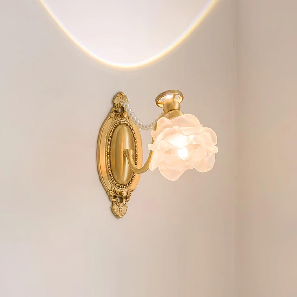 Brass Floral Wall Lamp