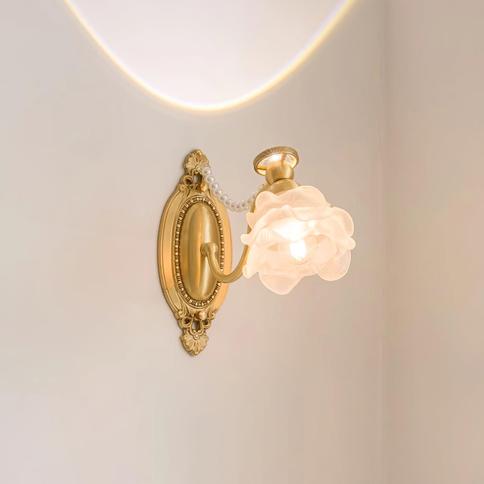 Brass Floral Wall Lamp