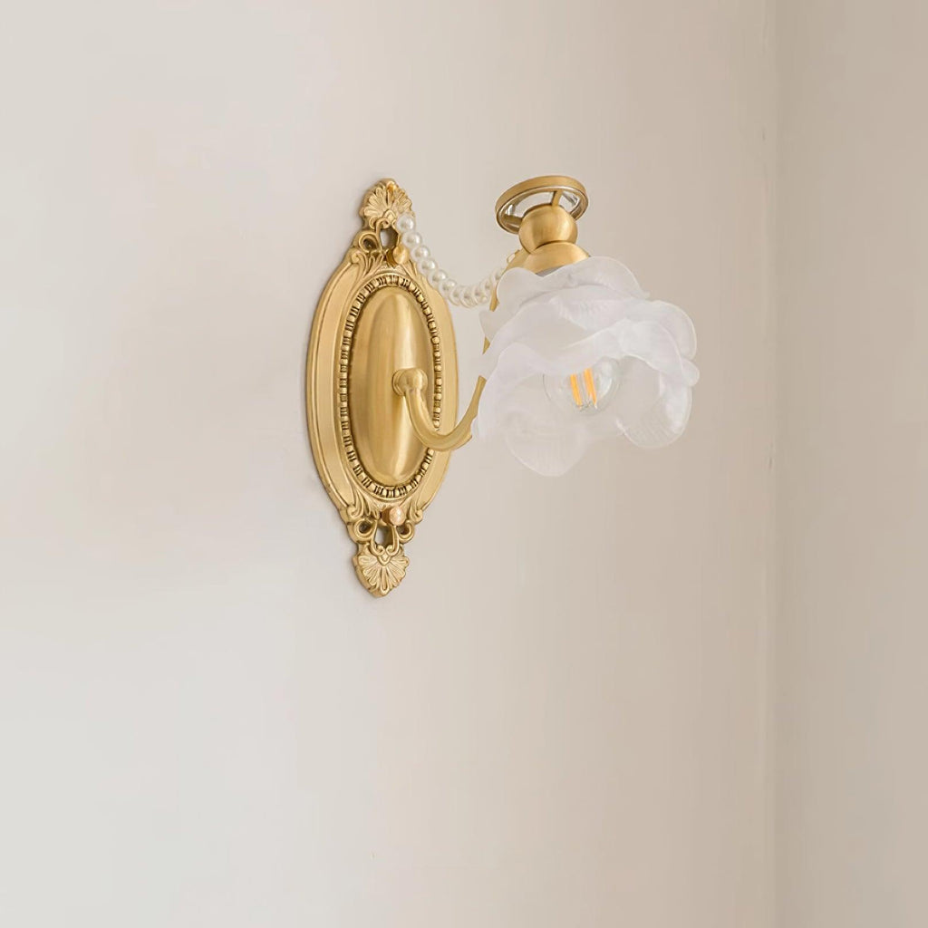 Brass Floral Wall Lamp