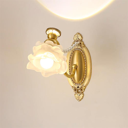 Brass Floral Wall Lamp