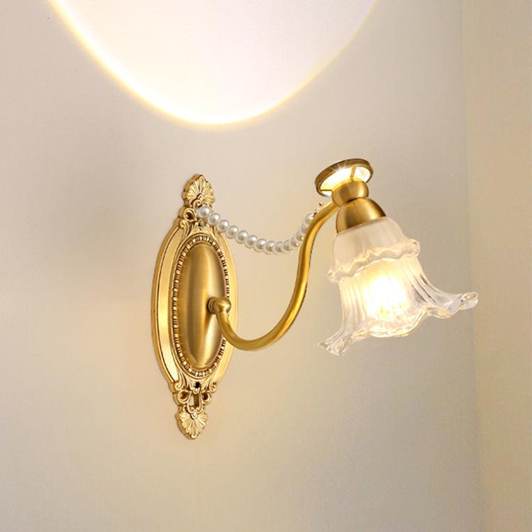 Brass Floral Wall Lamp