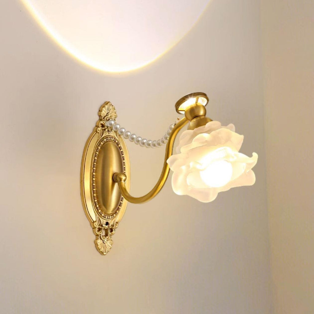 Brass Floral Wall Lamp