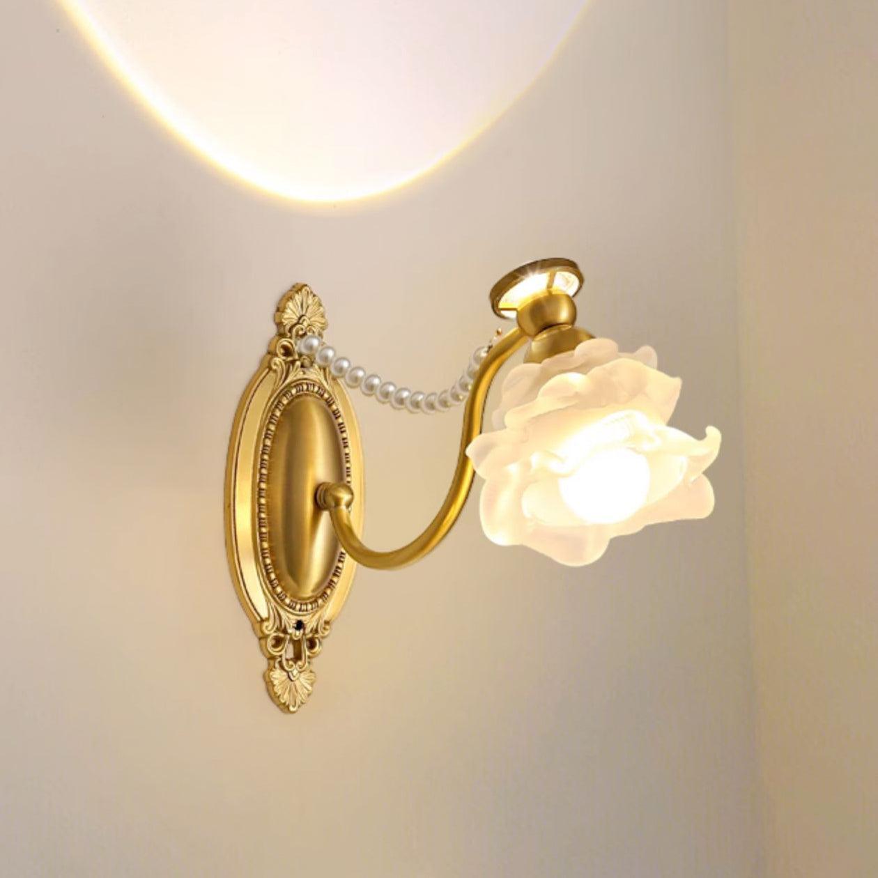 Brass Floral Wall Lamp