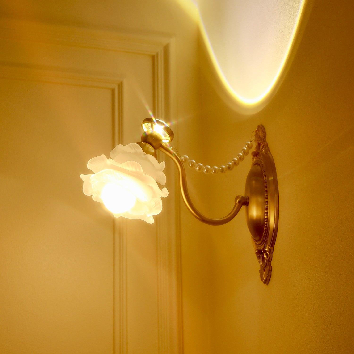 Brass Floral Wall Lamp
