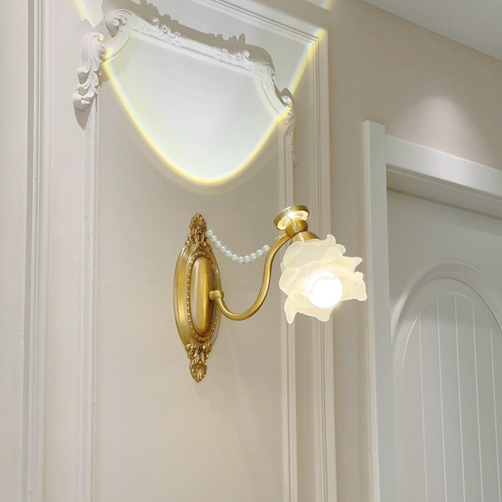 Brass Floral Wall Lamp