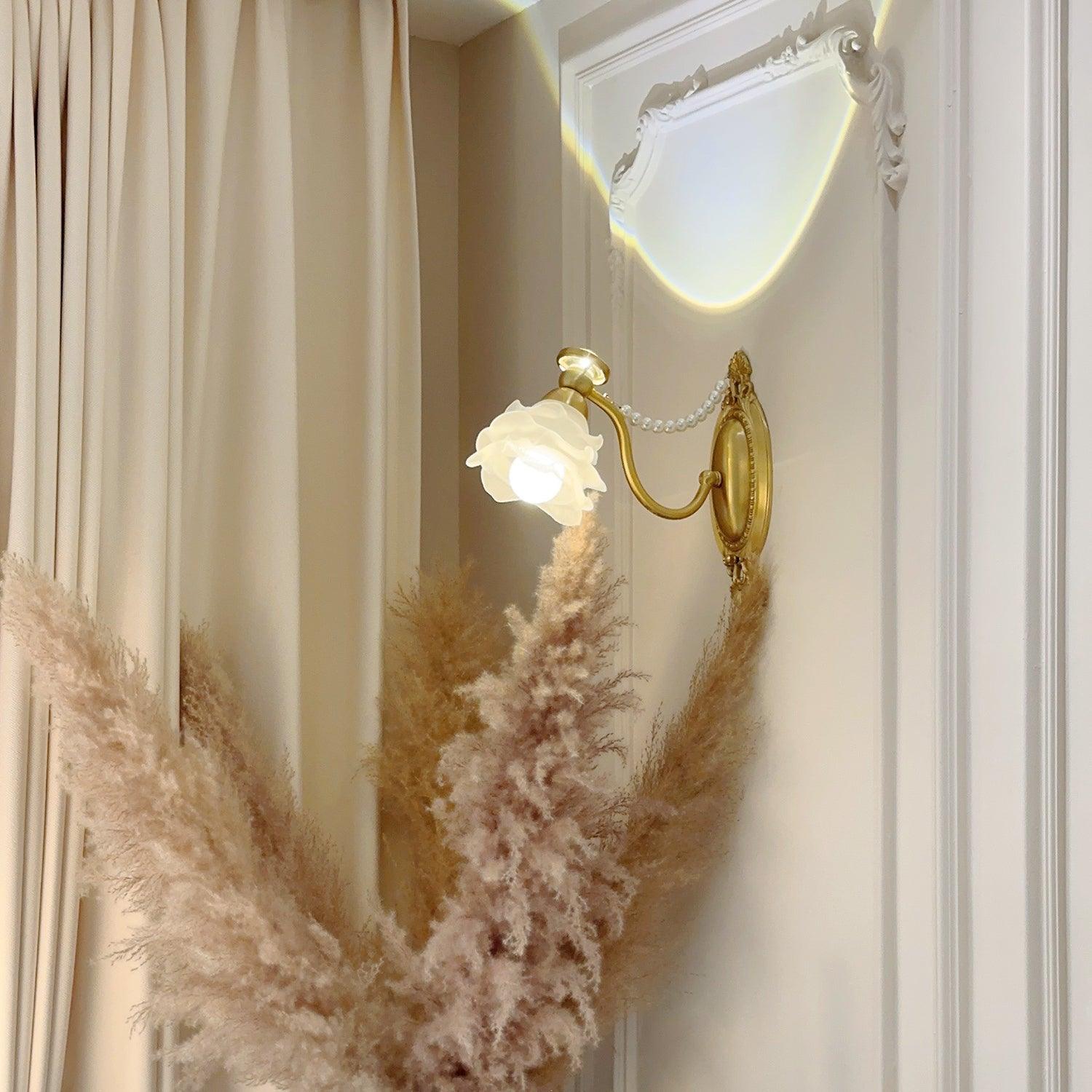 Brass Floral Wall Lamp