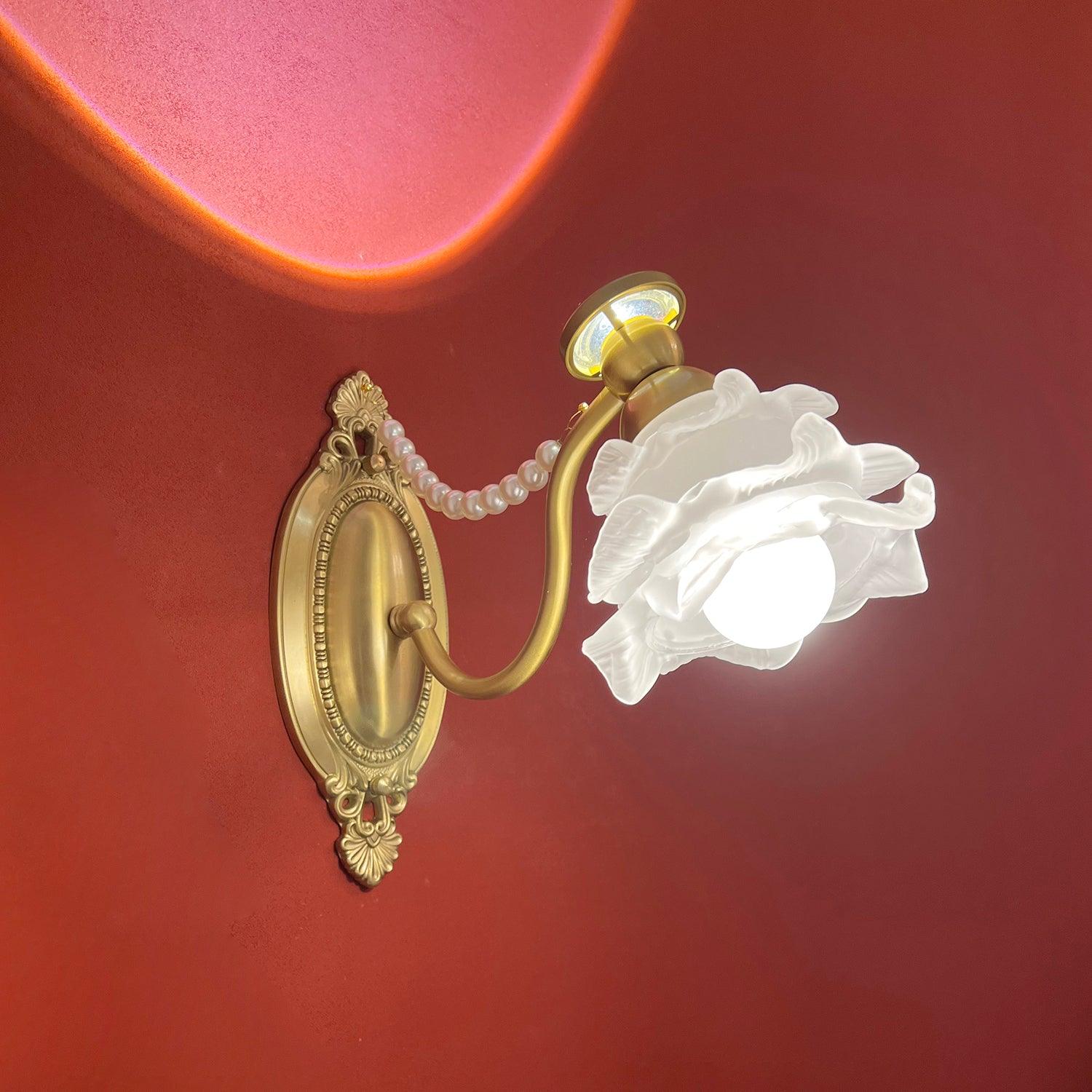 Brass Floral Wall Lamp