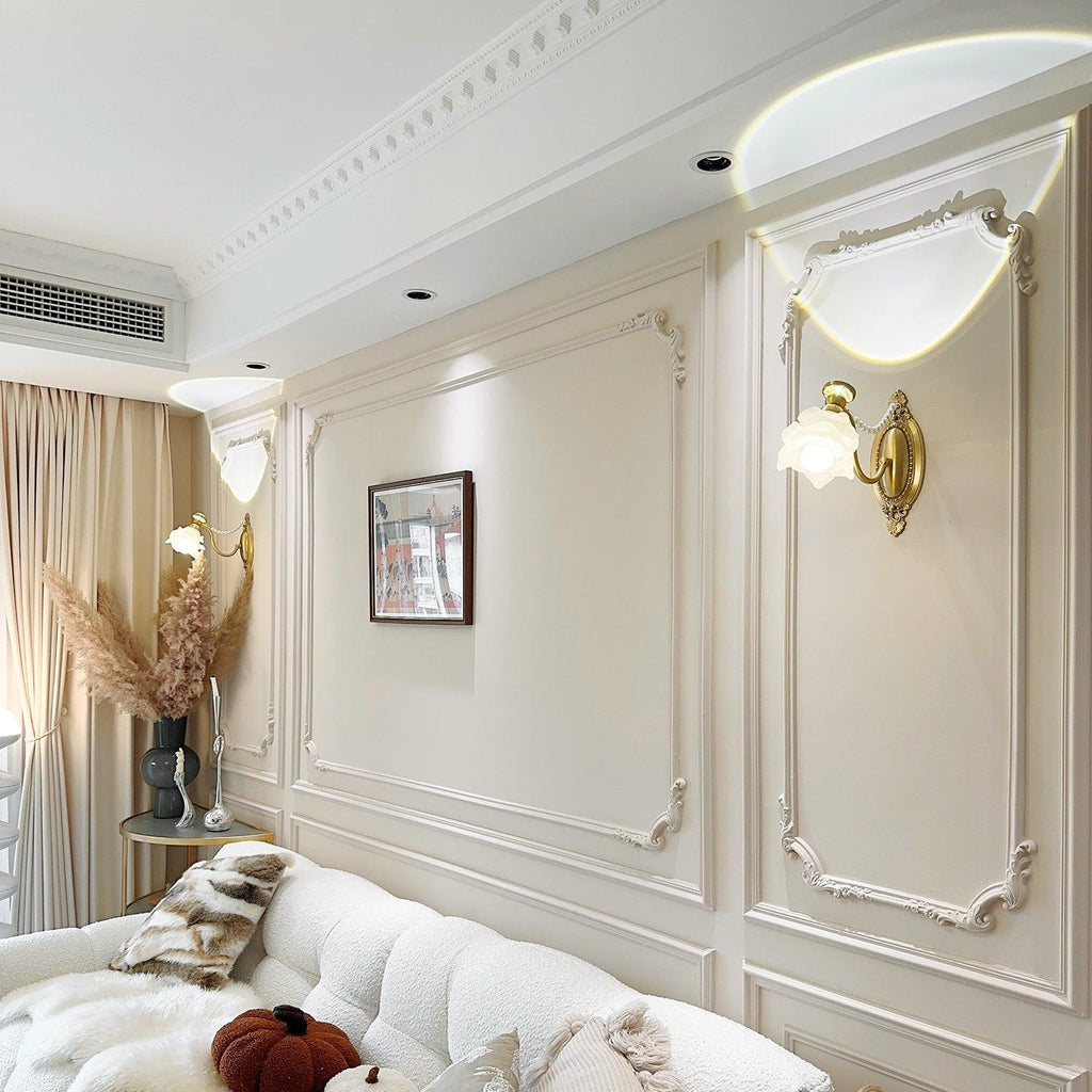 Brass Floral Wall Lamp