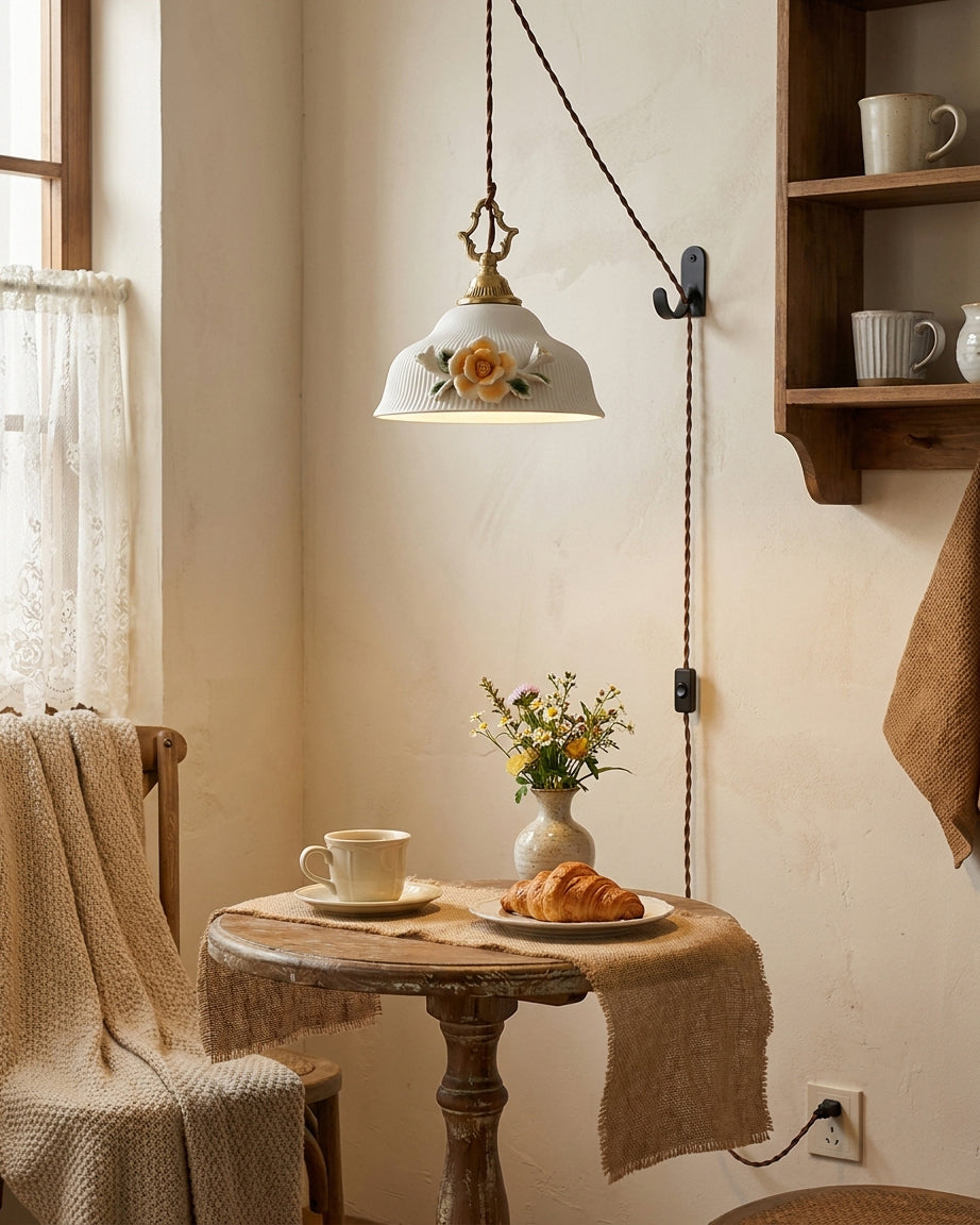 Camellia Grace Plug In Pendant Light