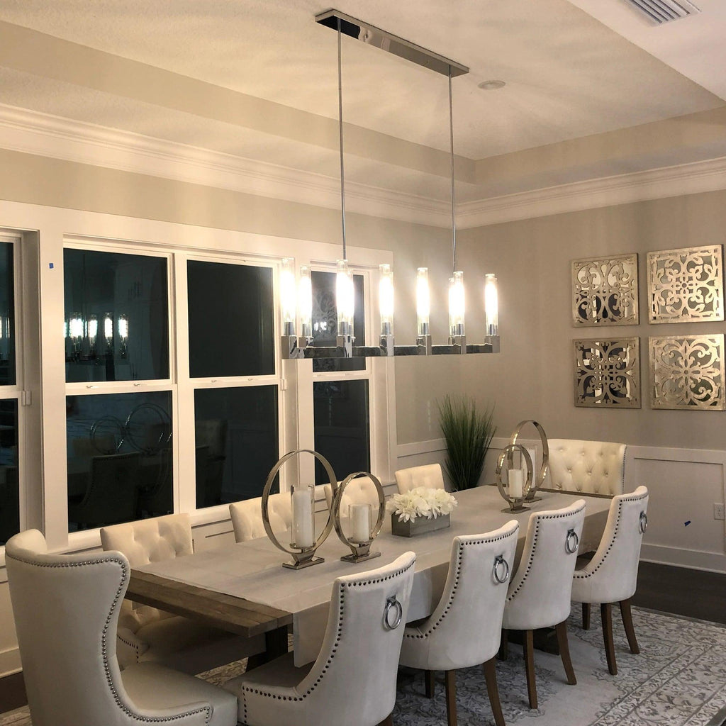 Brass rectangular glass chandeliers