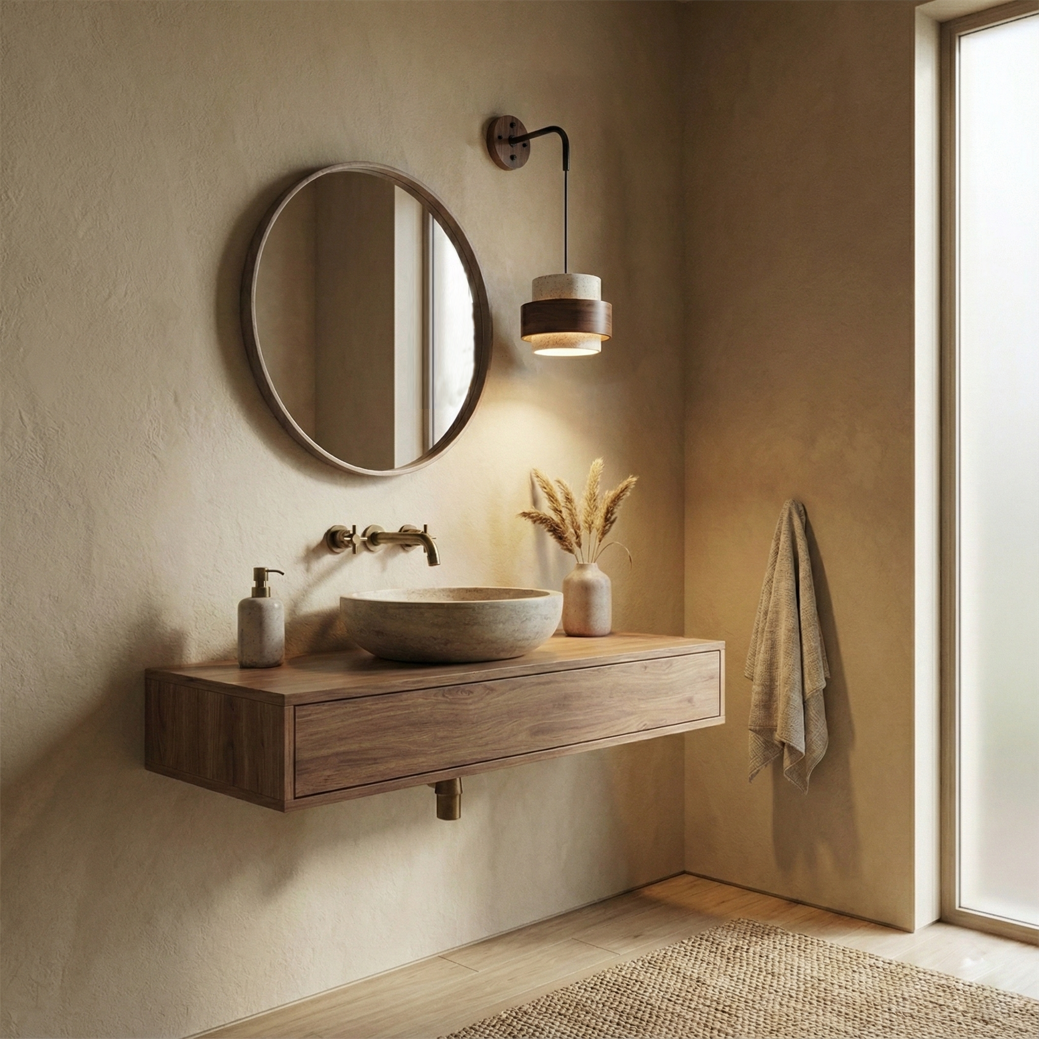Cole Travertine Wall Lamp