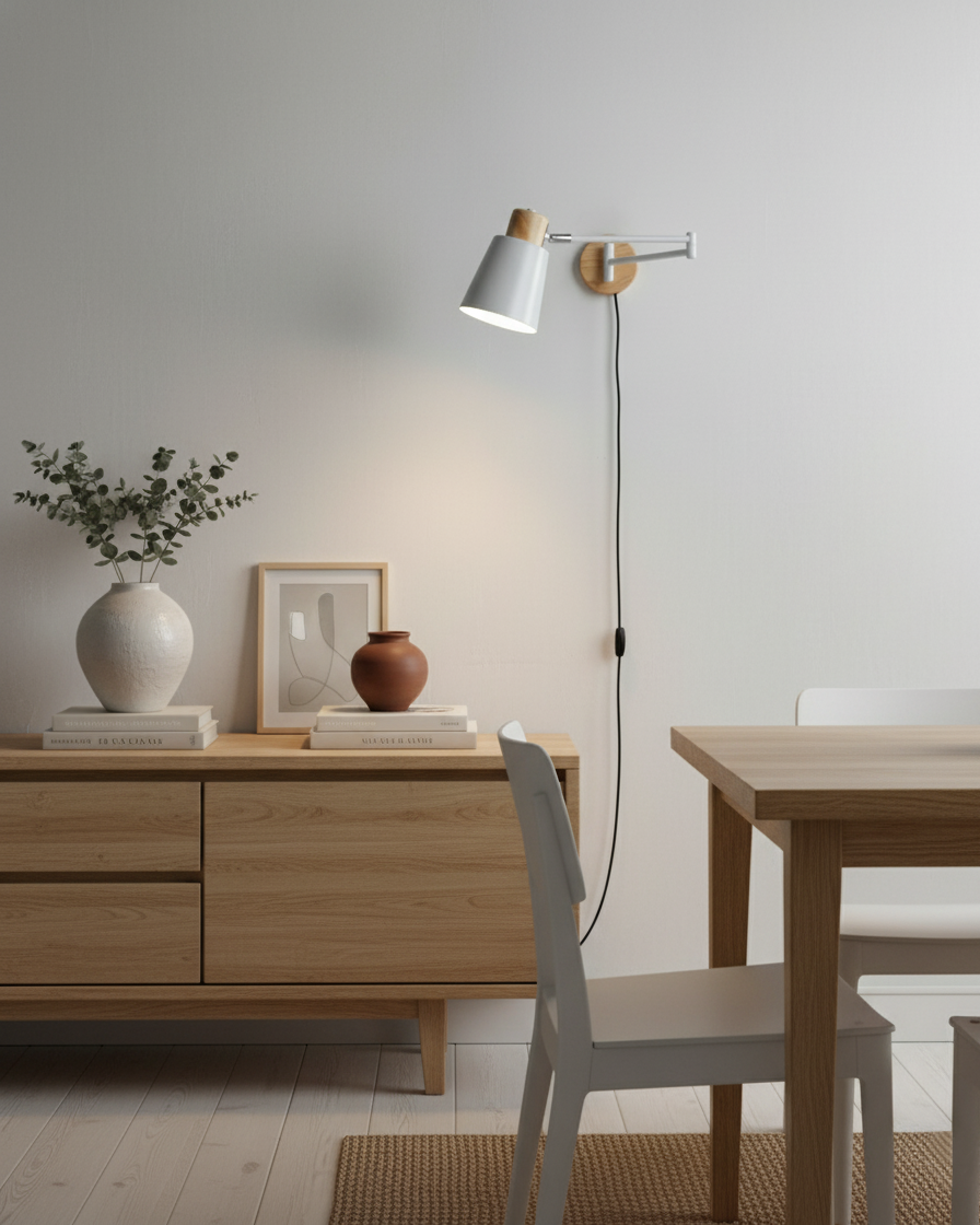 Collin Adjustable Plug In Wall Lamp