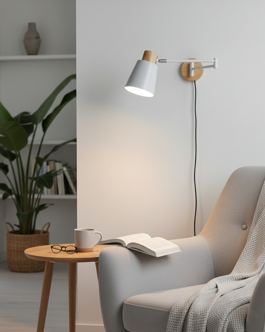Collin Adjustable Plug In Wall Lamp