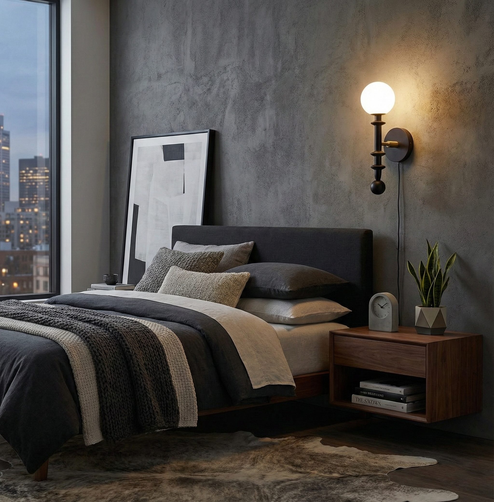 Coslett Wood Plug In Wall Lamp