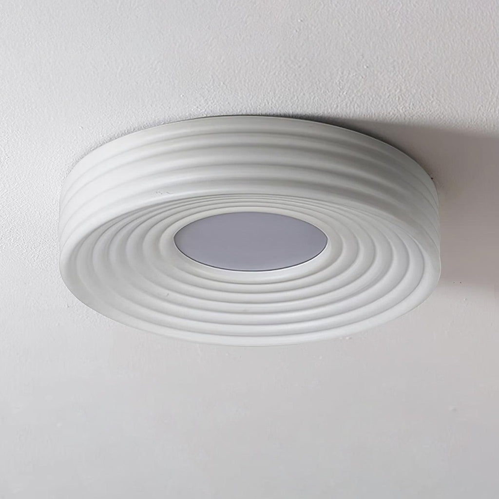 Cream Ribbed Ceiling Light