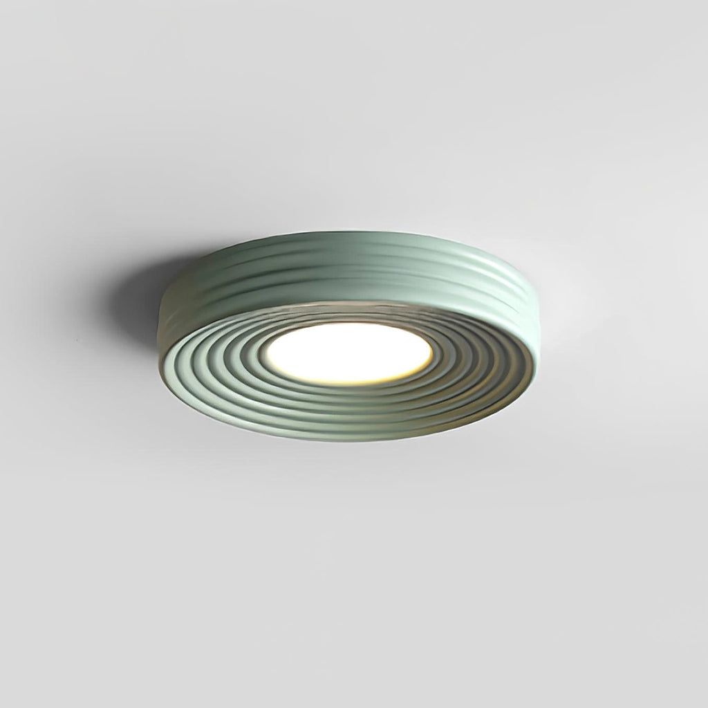 Cream Ribbed Ceiling Light