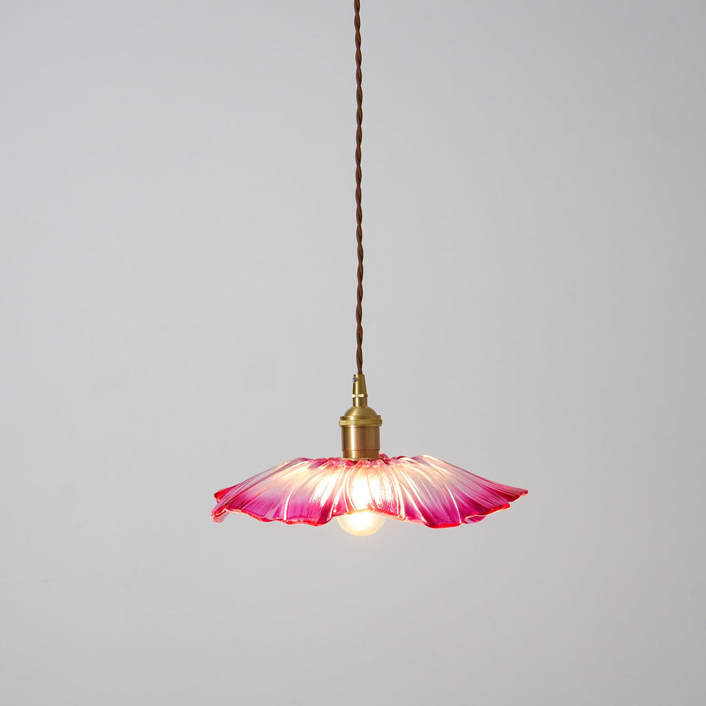 Flower Glass Plug In Pendant Lamp