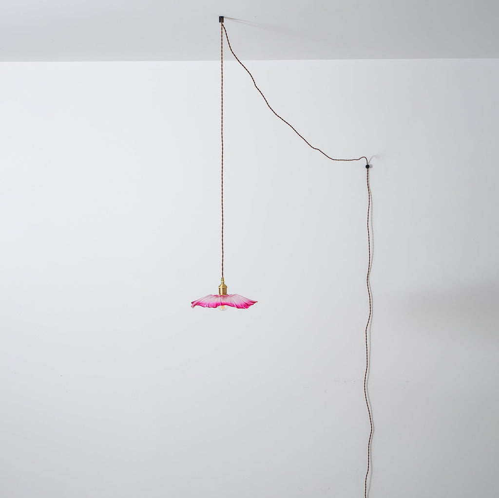 Flower Glass Plug In Pendant Lamp