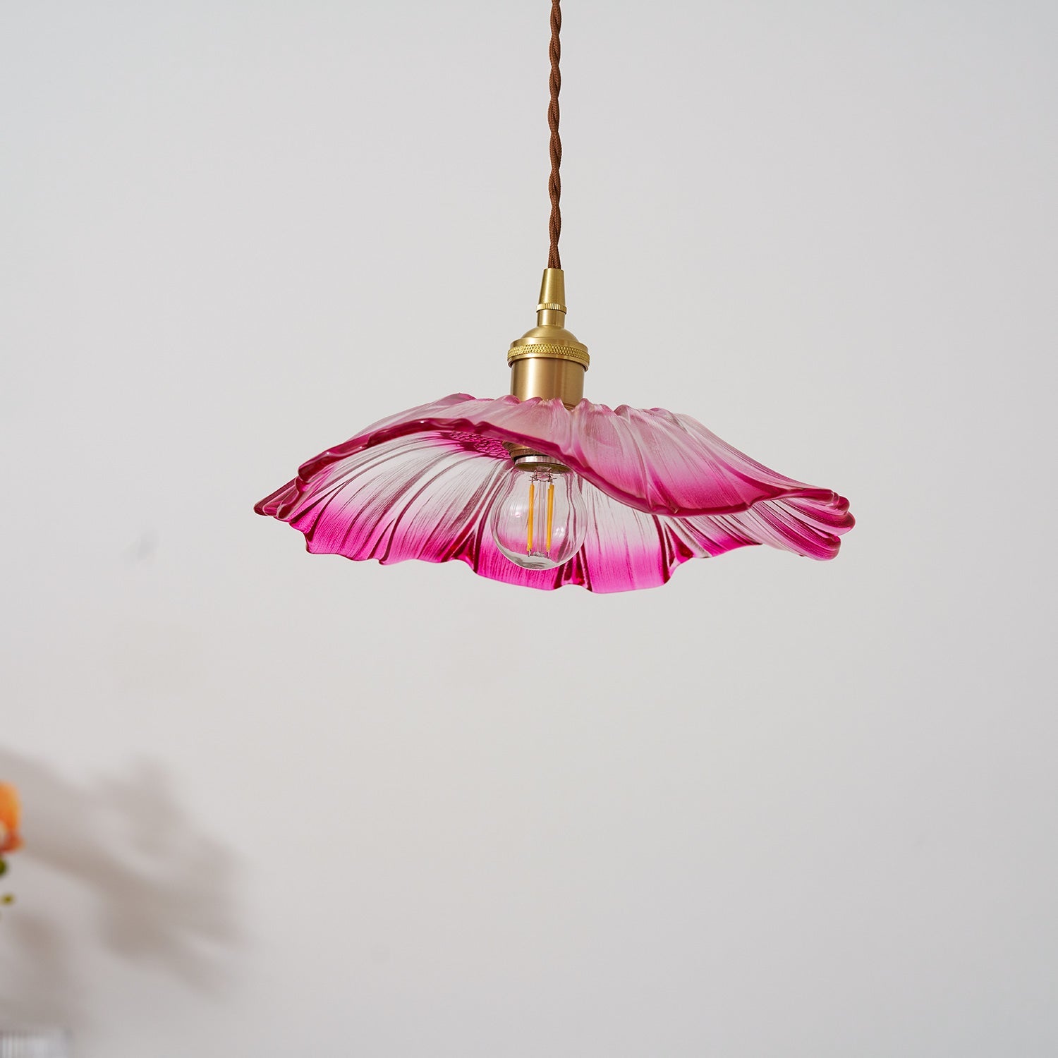 Flower Glass Plug In Pendant Lamp