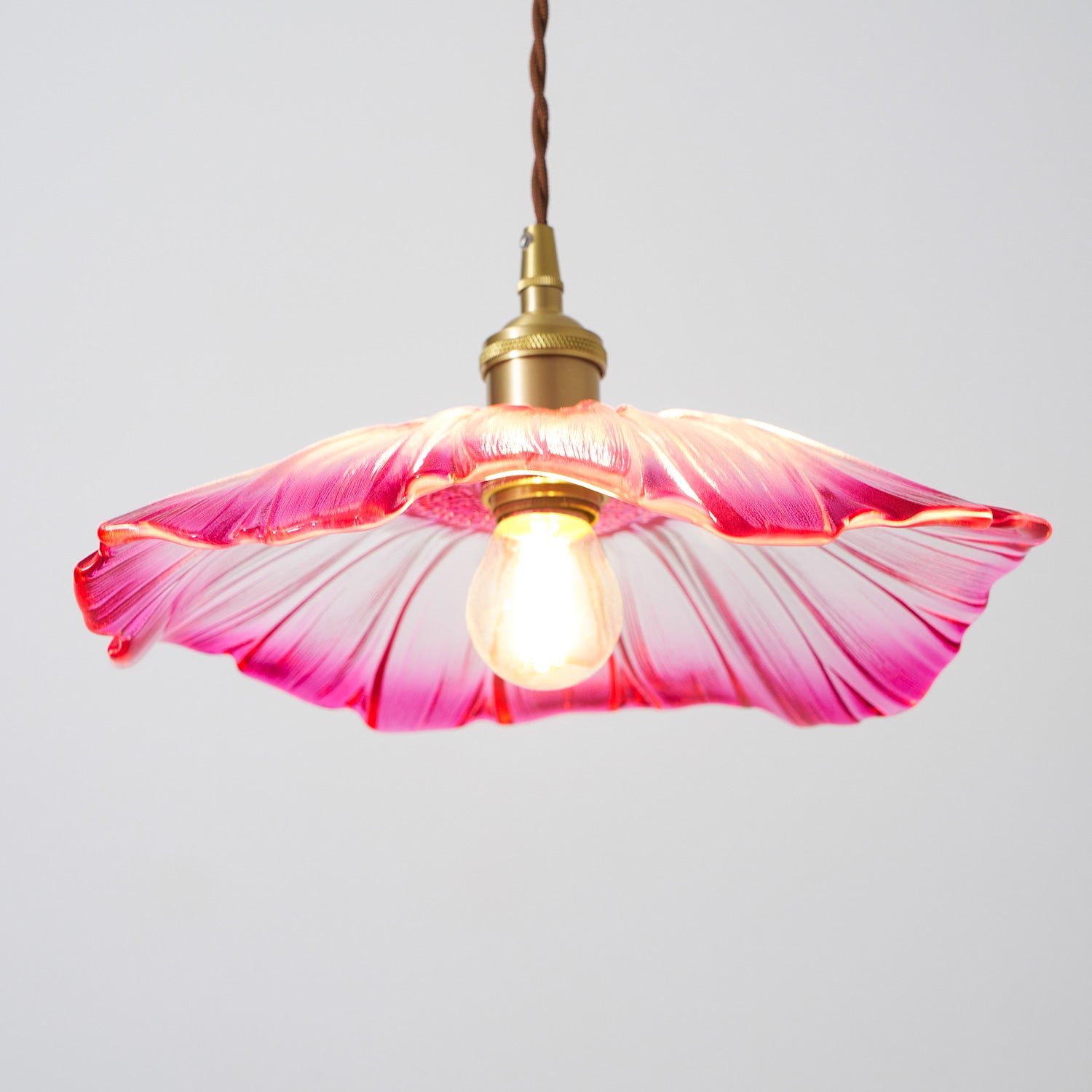Flower Glass Plug In Pendant Lamp