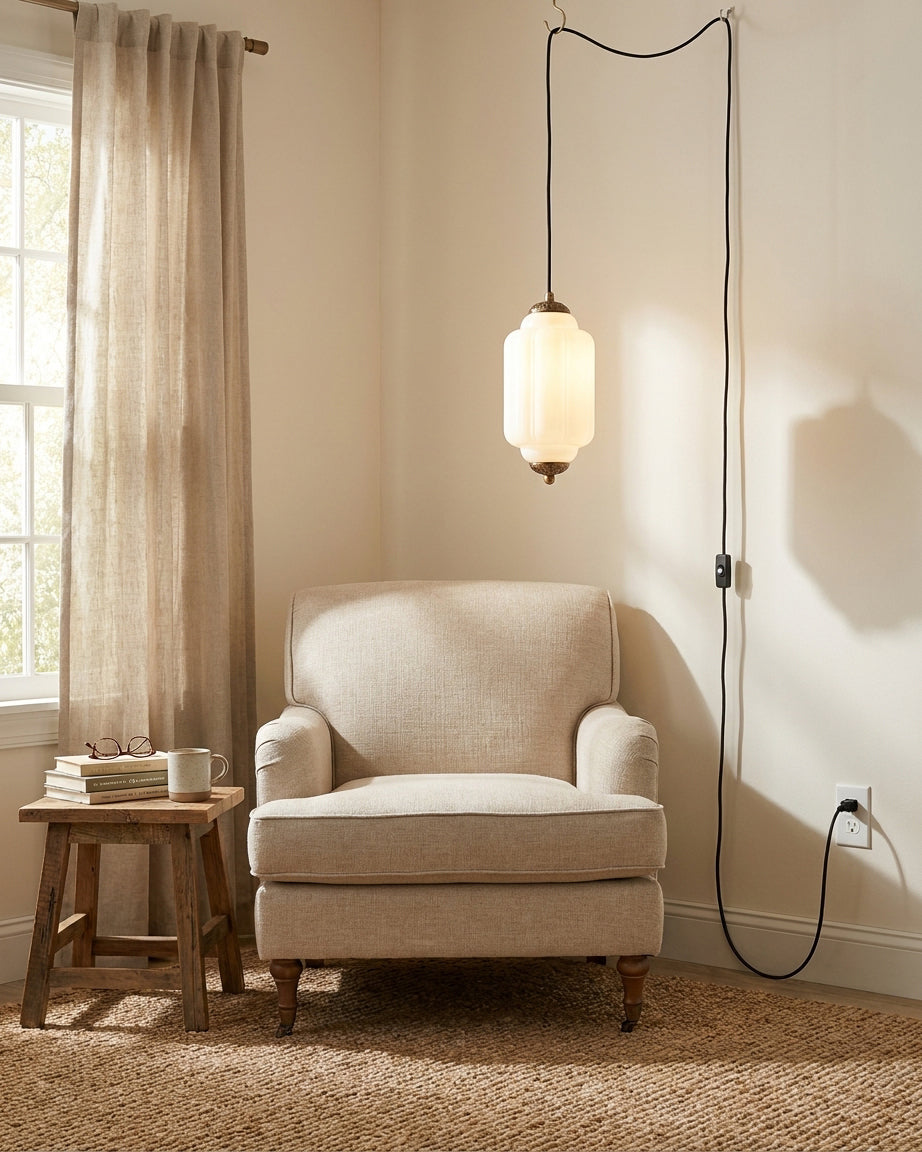 Eloise Glass Plug In Pendant Light