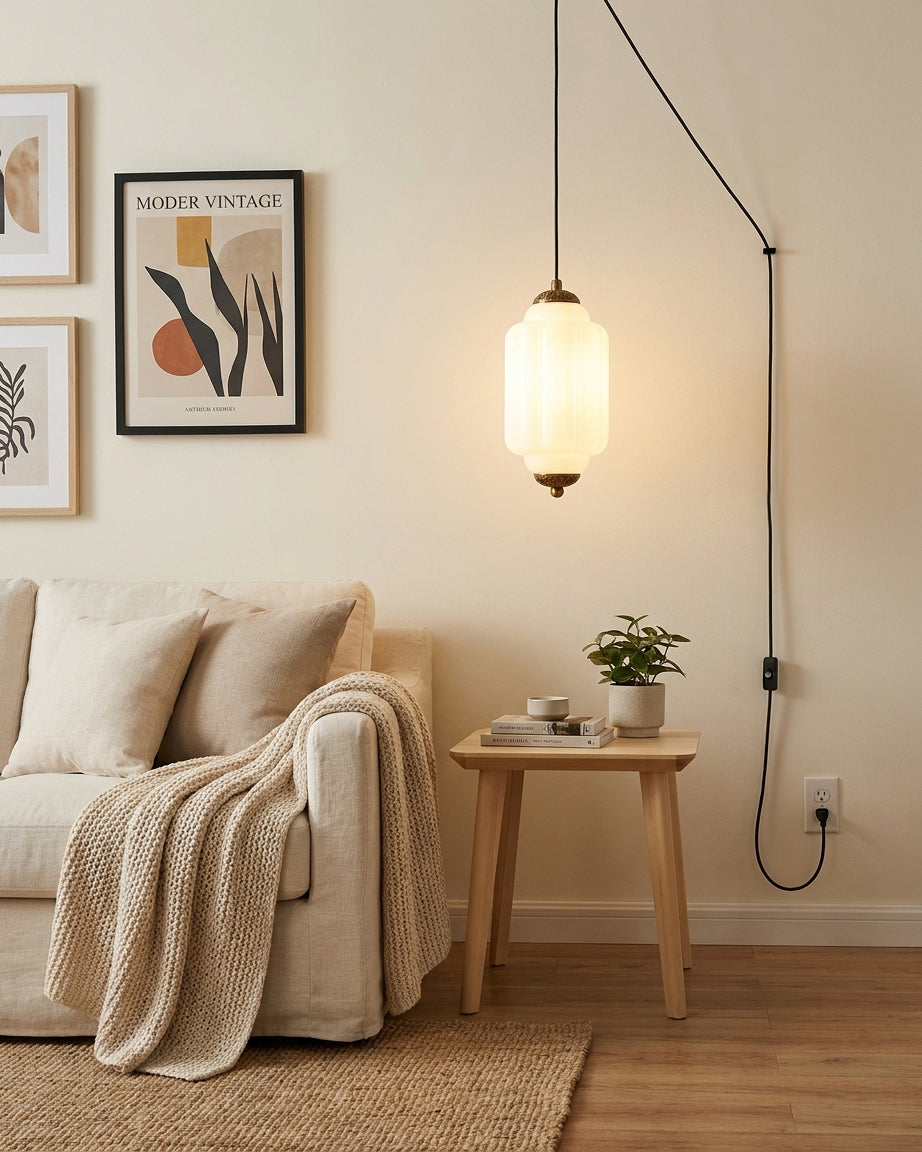Eloise Glass Plug In Pendant Light