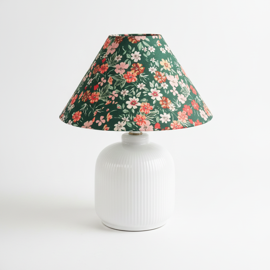 Evergreen Floral Table Lamp