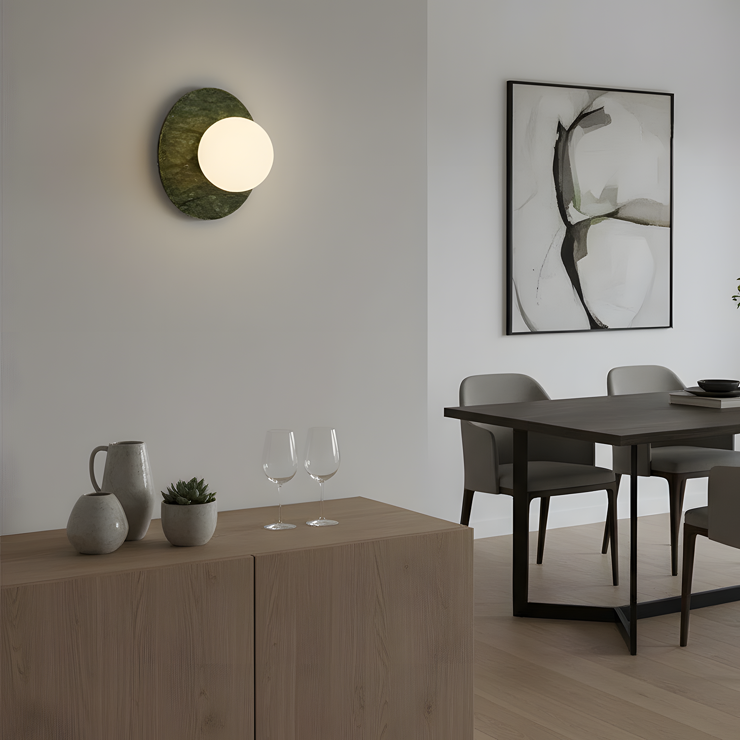 Gaia Green Marble Wall Lamp