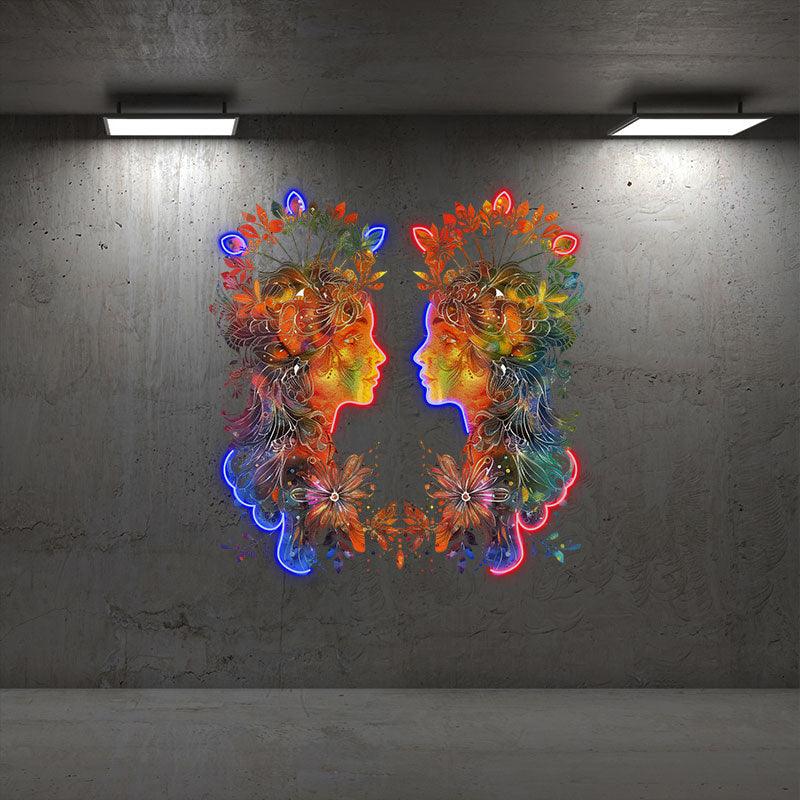 Gemini Neon  signs Light - Playful LED Zodiac Sign Decor for Home, Perfect Gift for Gemini Lovers, Versatile and Fun Wall Art