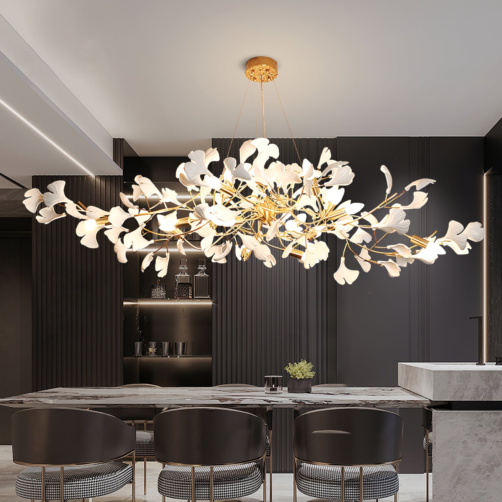 Gingko Long Version Chandelier