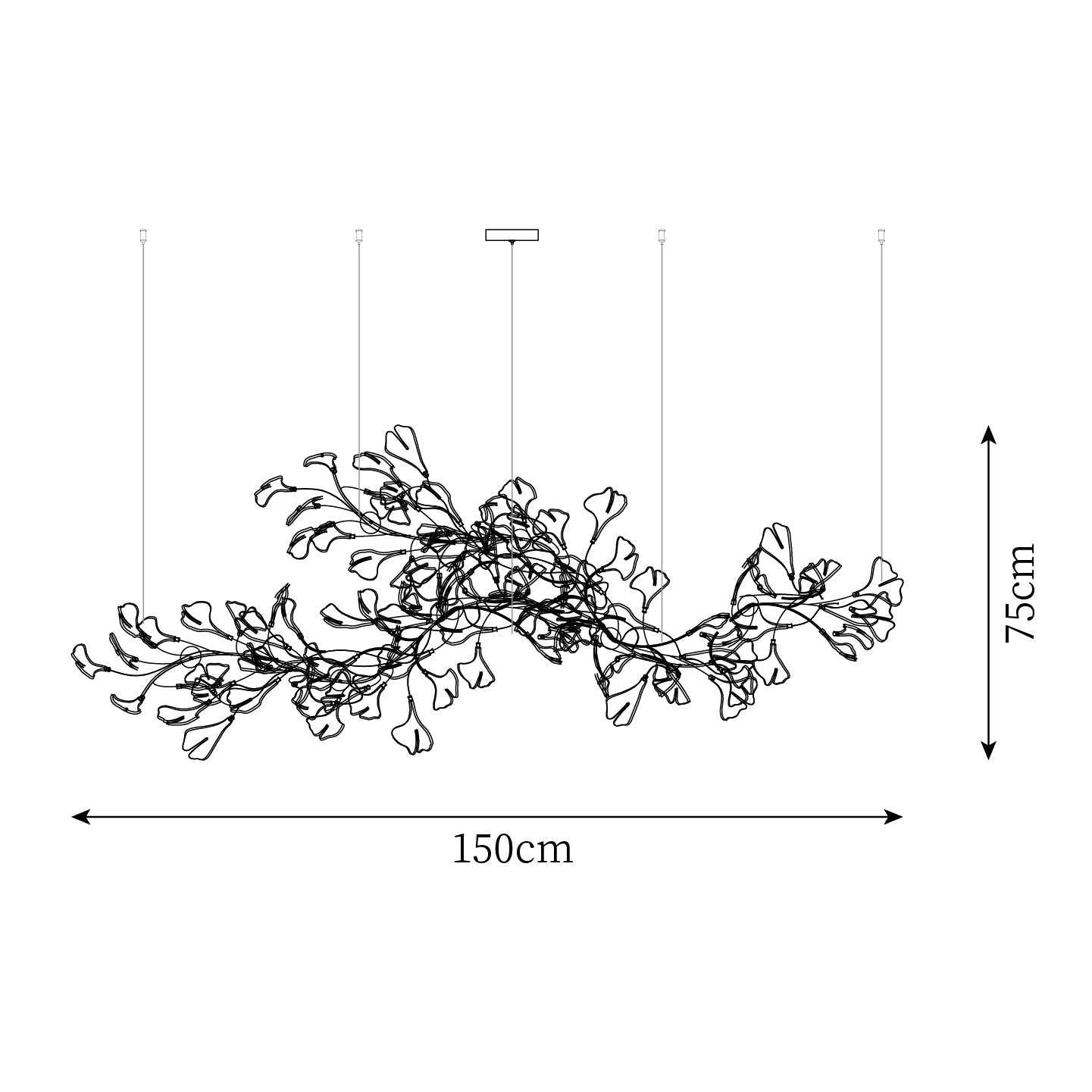 Gingko Long Version Chandelier