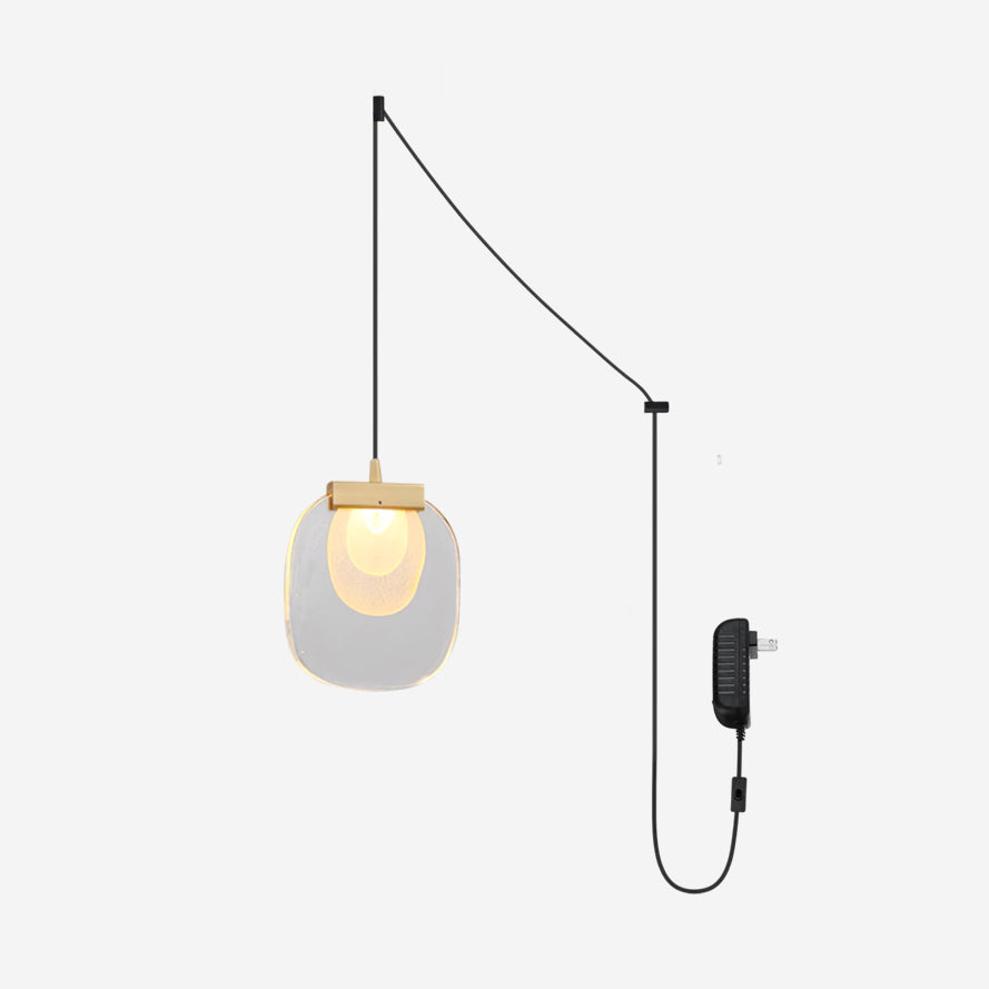 Glass Ripples Plug In Pendant Lamp