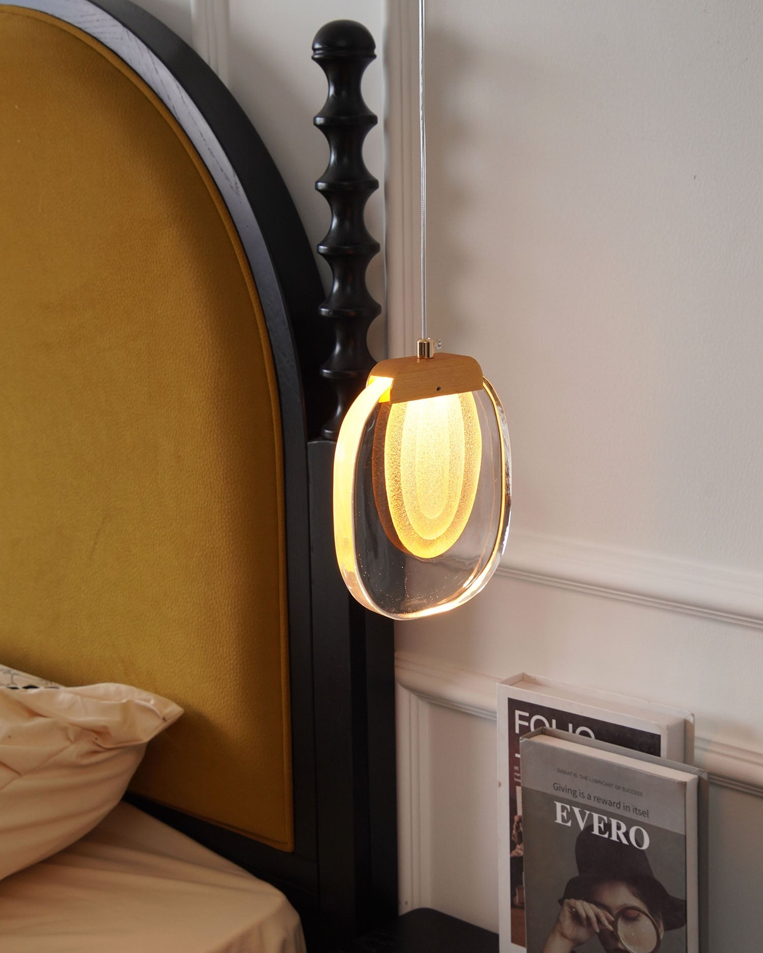 Glass Ripples Plug In Pendant Lamp