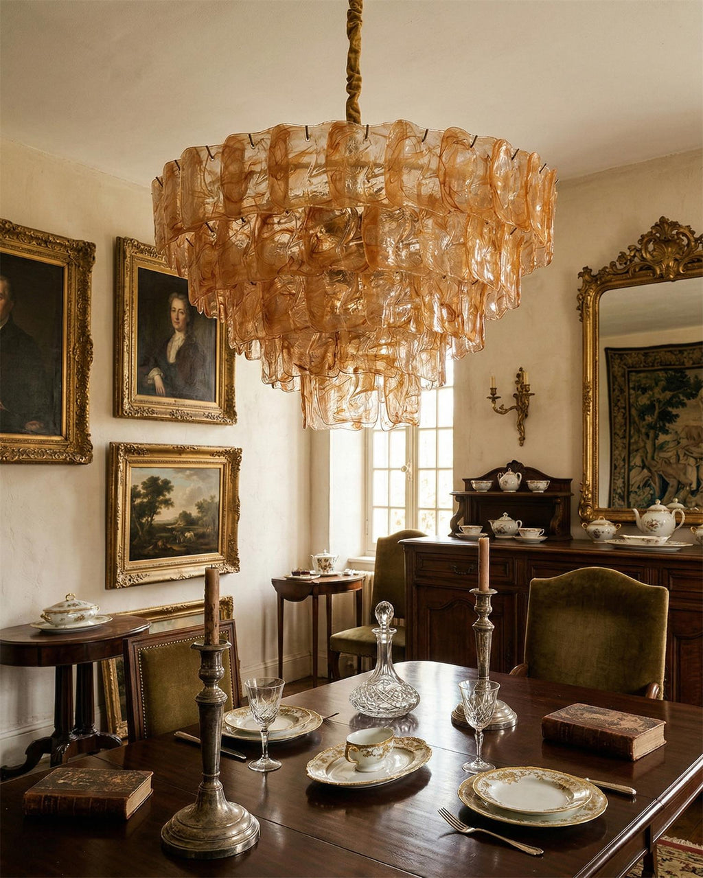 Glazed Tier Chandelier