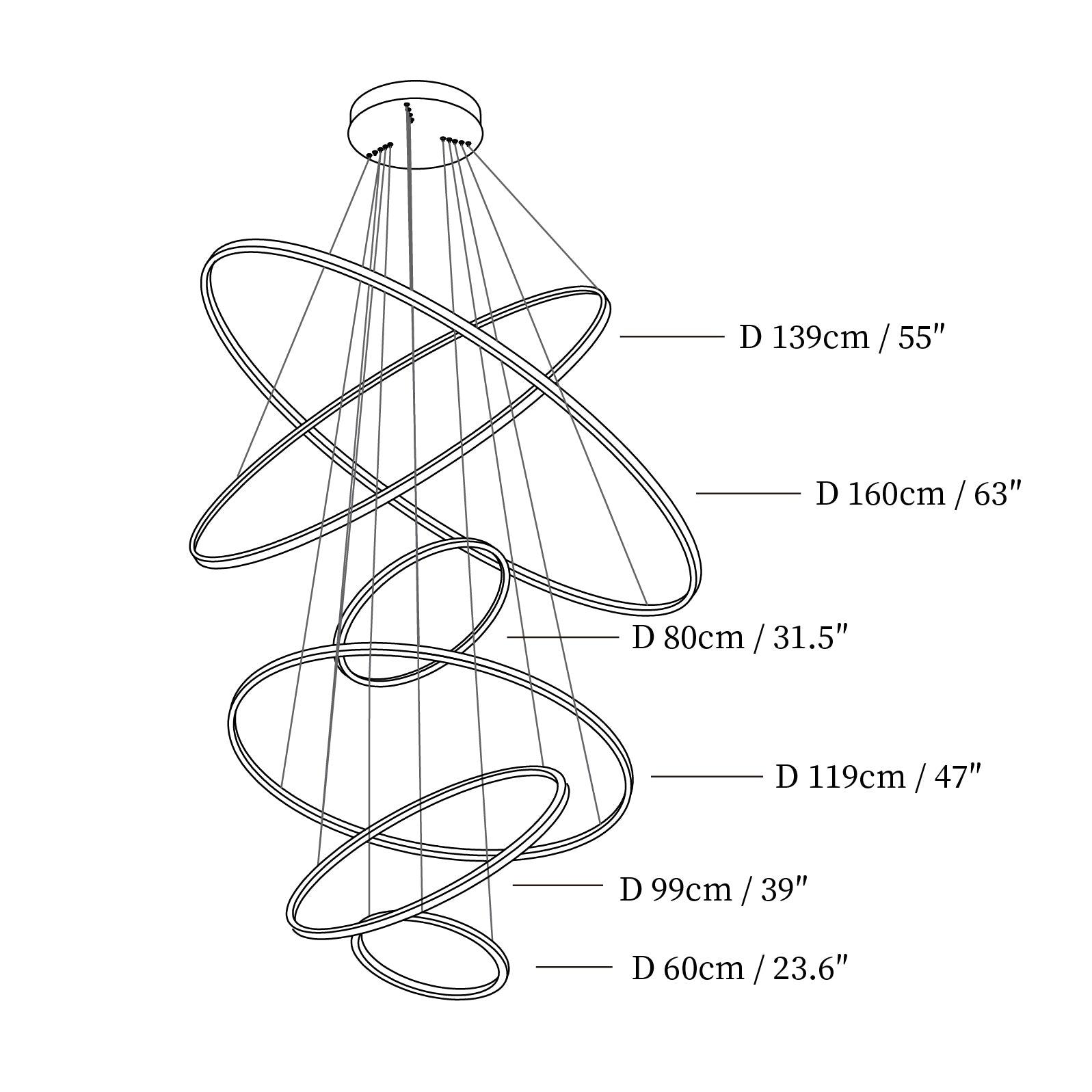 Gold Rings Chandelier