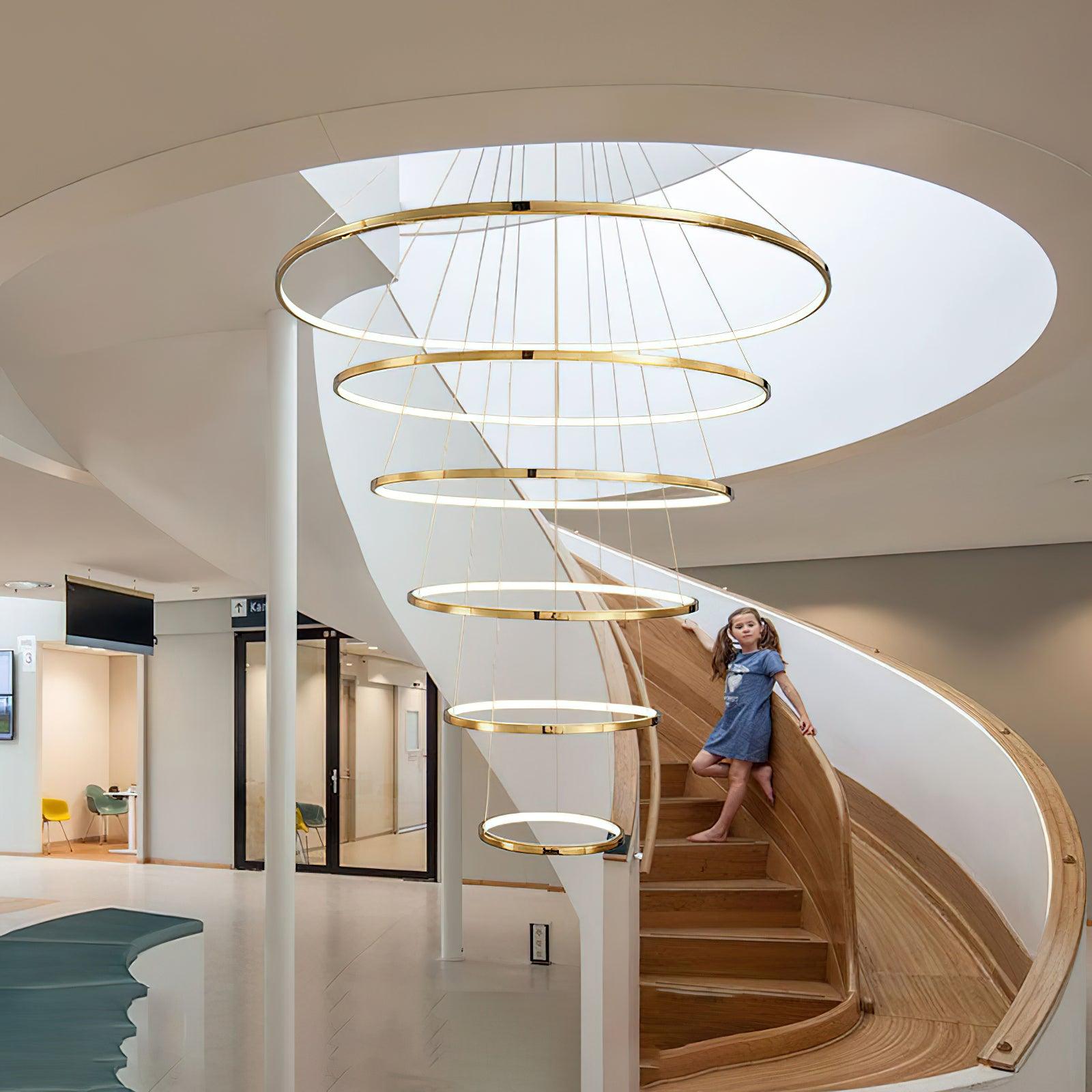 Gold Rings Chandelier