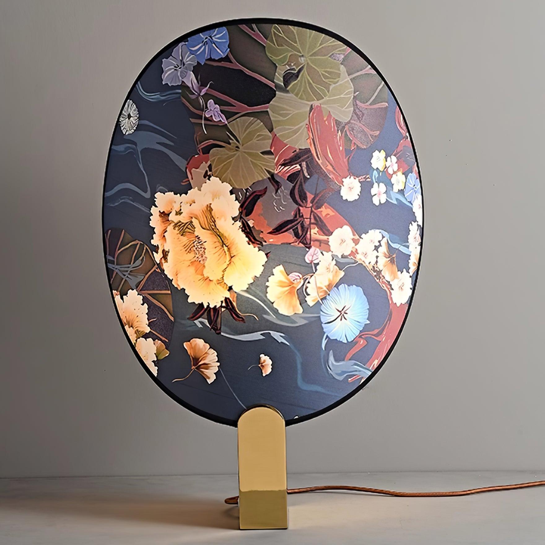 Gothic Ravens Flowers Table Lamp