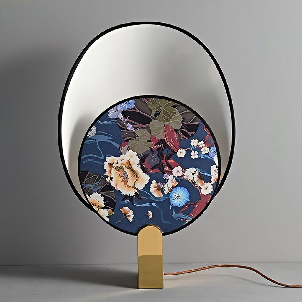 Gothic Ravens Flowers Table Lamp