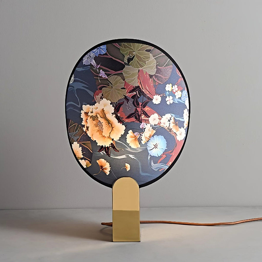 Gothic Ravens Flowers Table Lamp