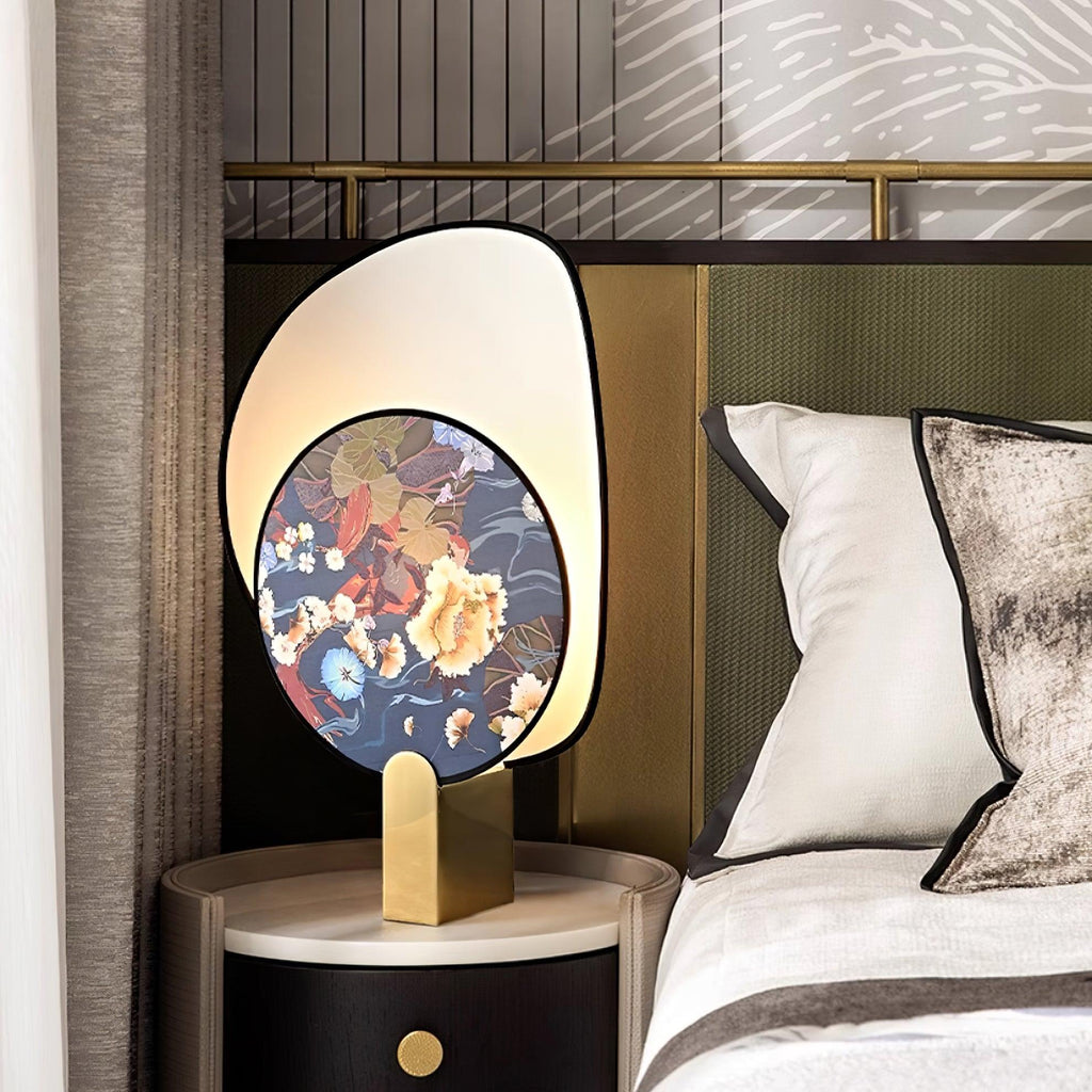 Gothic Ravens Flowers Table Lamp