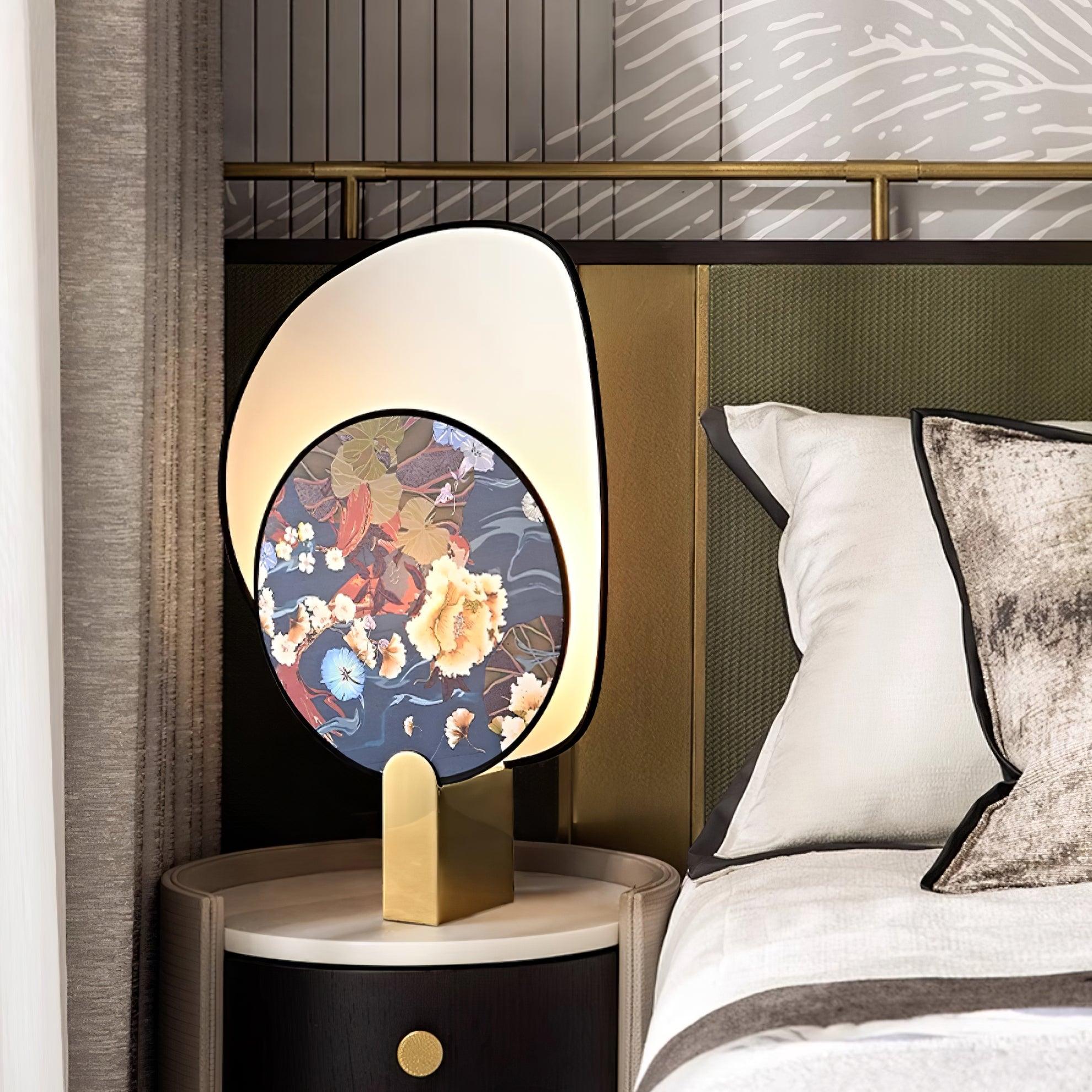 Gothic Ravens Flowers Table Lamp