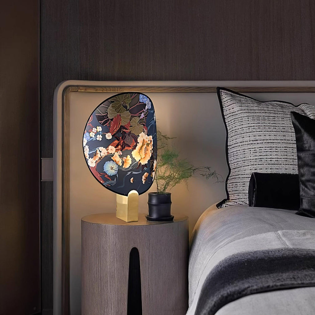 Gothic Ravens Flowers Table Lamp
